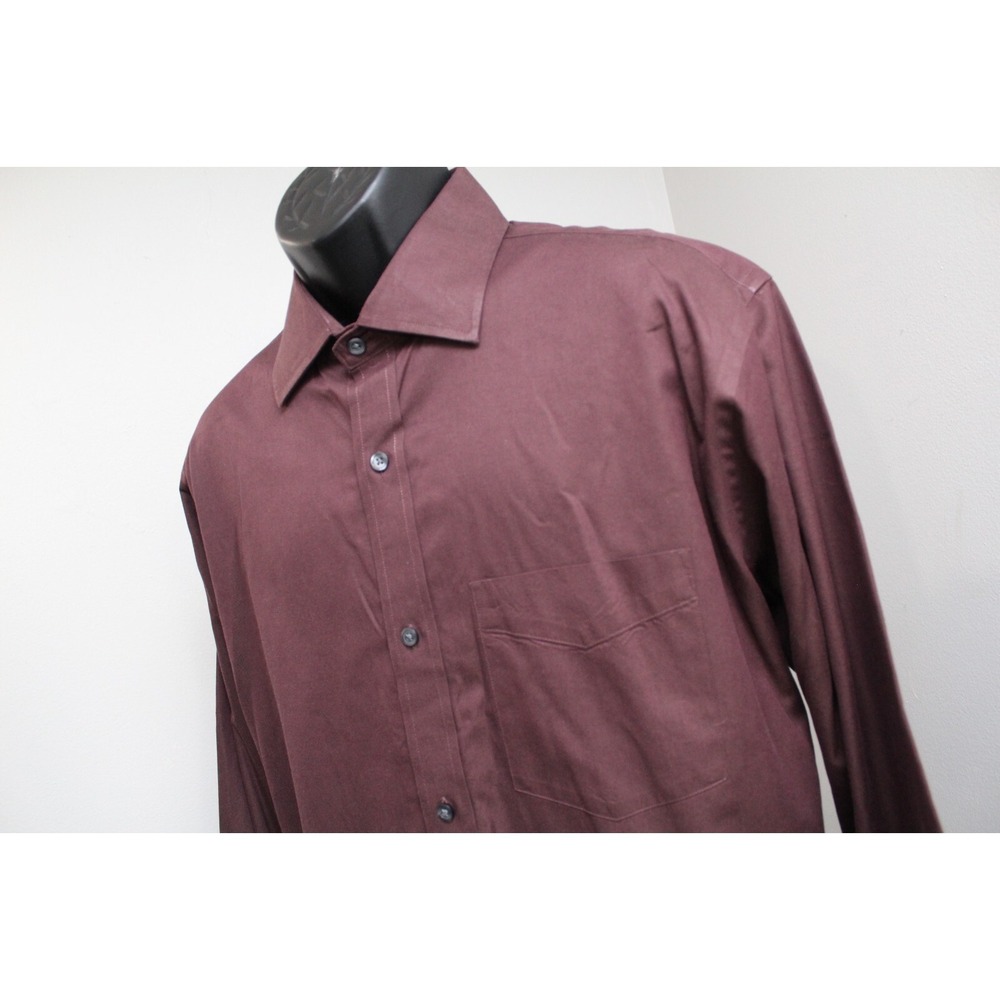 Banana Republic Dress Shirt Burgundy Long Sleeve Button Up Mens XL 17-17.5